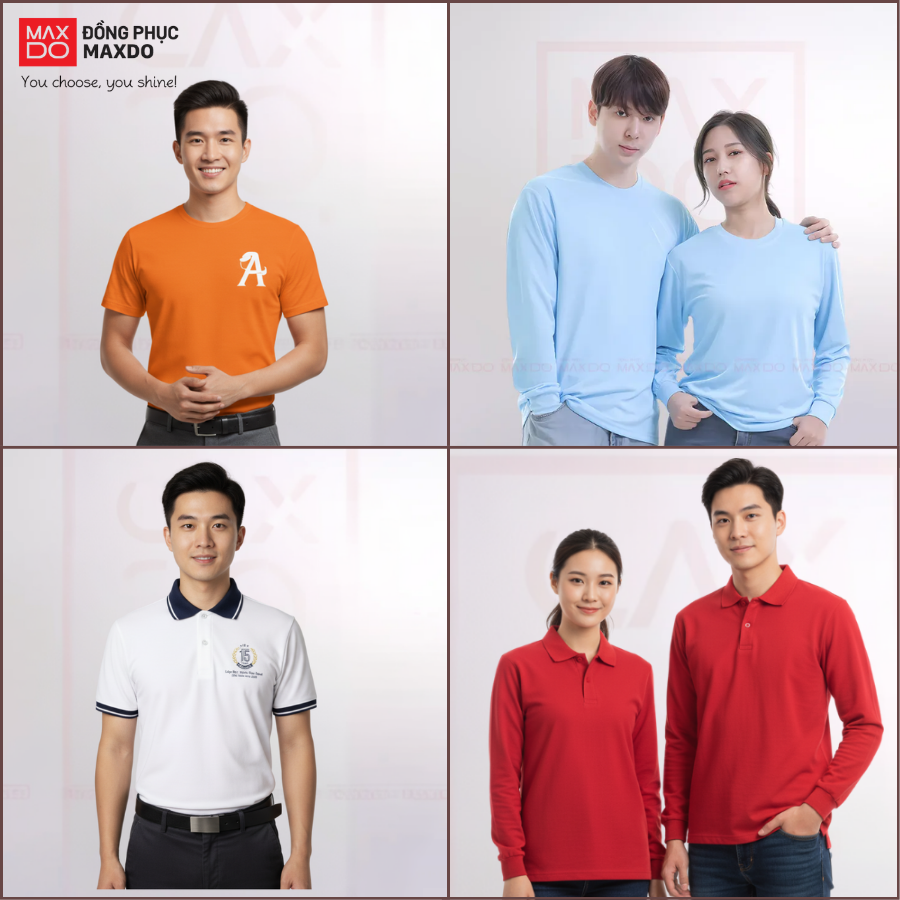 Áo thun đồng phục có đa dạng kiểu mẫu, phù hợp với nhiều nhu cầu khác nhau
