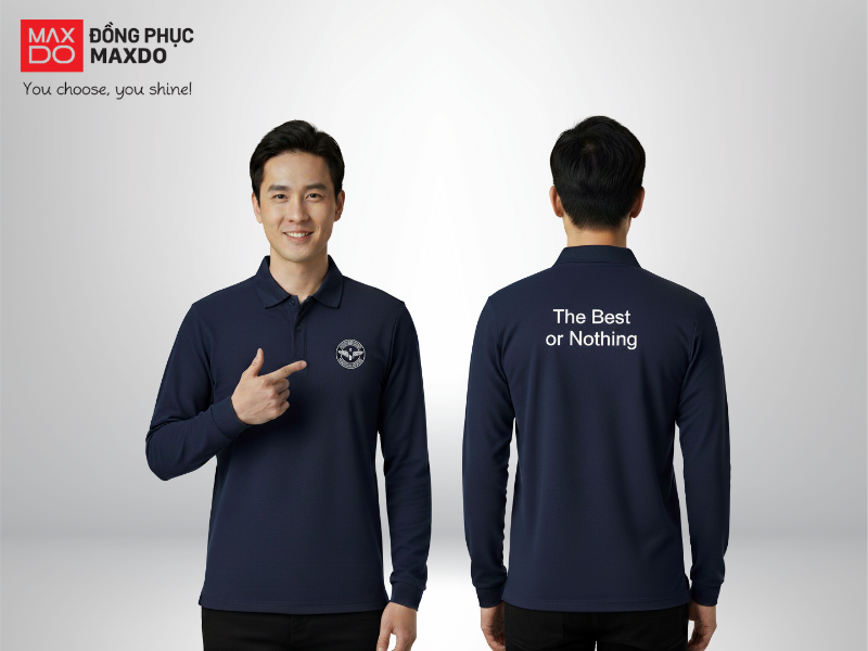 Bạn cần chú ý về vị trí, màu sắc của logo và slogan để tạo bố cục áo được cân đối và thẩm mỹ