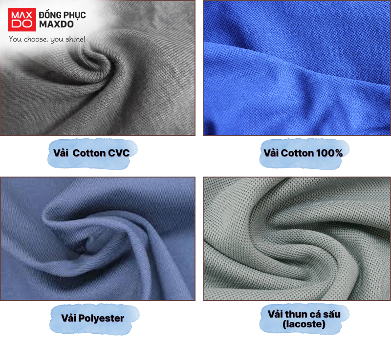 4 chất liệu vải thường được sử dụng để may đồng phục áo thun dài tay