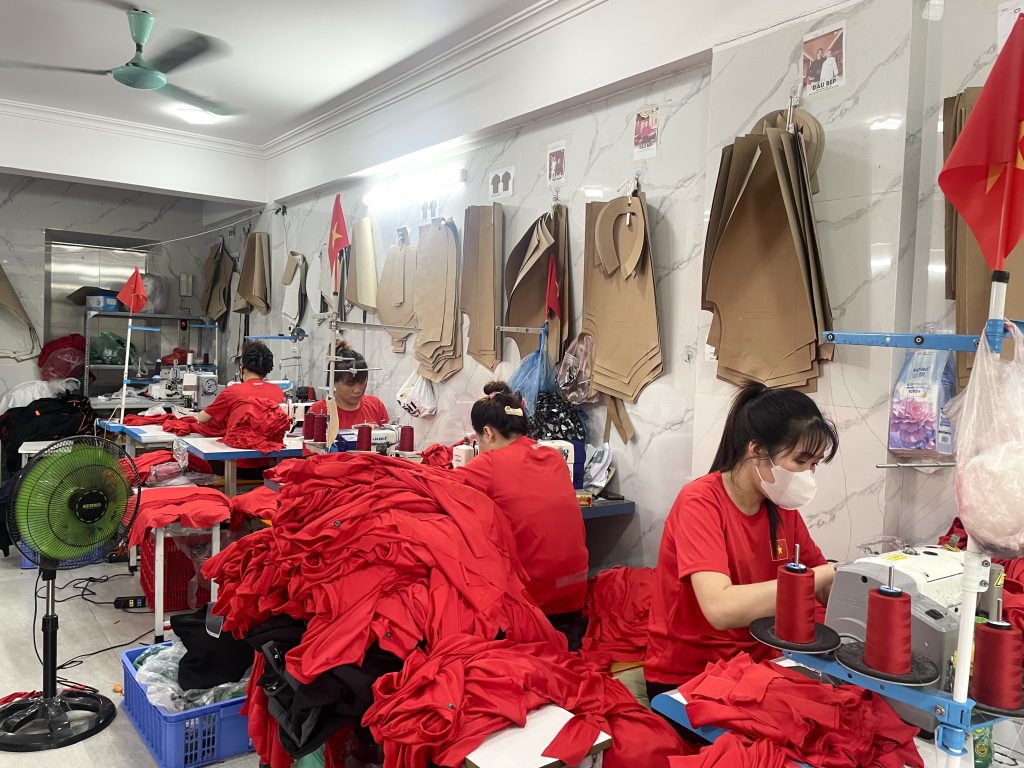 Ảnh tại xưởng may thực tế của doanh nghiệp