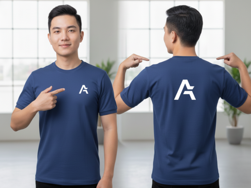 Bạn cần chú ý đến vị trí đặt logo và màu sắc khi chọn mẫu thiết kế áo thun đồng phục cổ tròn.