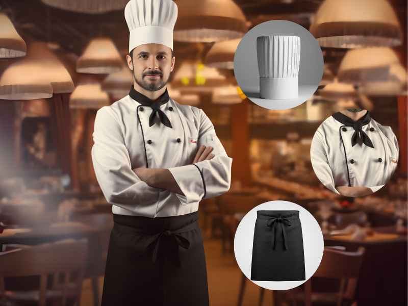 Đồng phục giúp nhận diện cấp bậc và đảm bảo an toàn cho đầu bếp trong gian bếp.