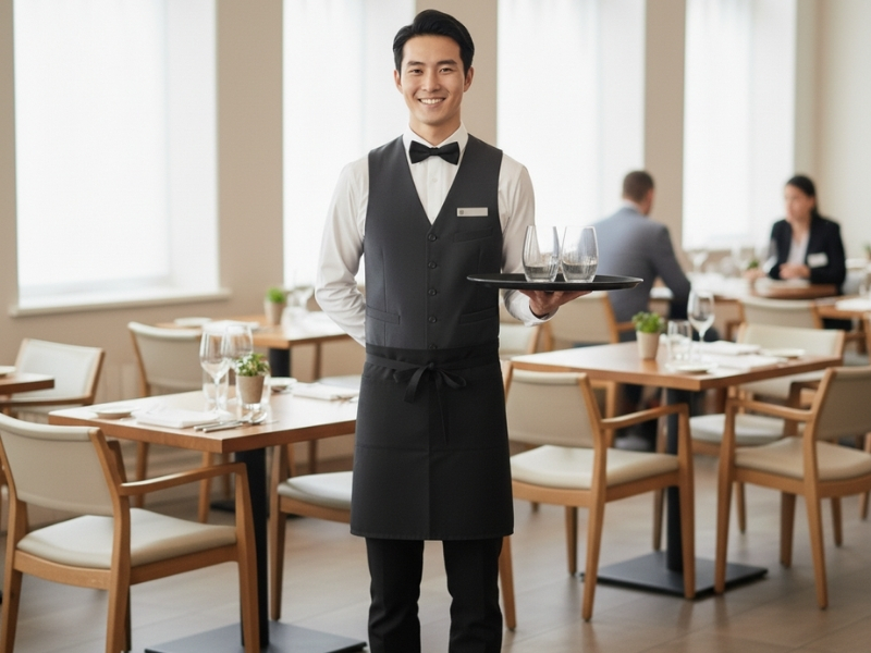 Đồng phục áo gile giúp tạo diện mạo chỉnh chu, tôn lên phong thái chuyên nghiệp của nhân viên.