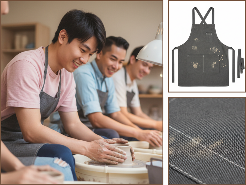 Mẫu đồng phục tạp dề dành cho workshop làm gốm