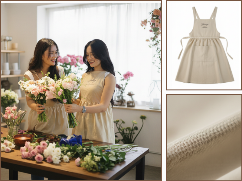 Mẫu đồng phục tạp dề dành cho workshop cắm hoa