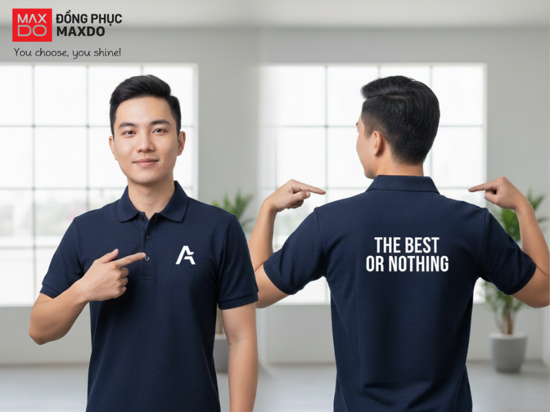 Khi thiết kế áo polo đồng phục, bạn cần chú ý để vị trí, kích thước và màu sắc của bộ nhận diện thương hiệu.