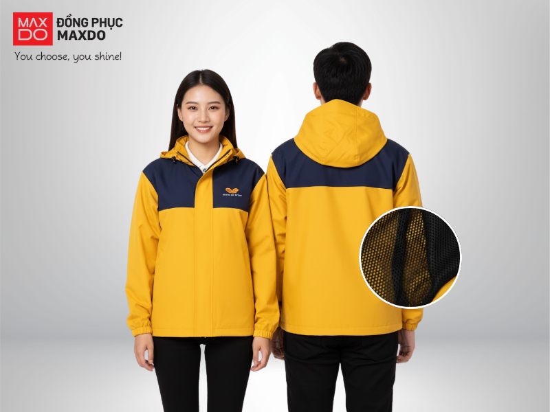 Đồng phục áo khoác gió có cấu tạo nhiều lớp, phù hợp với nhiều môi trường làm việc khác nhau