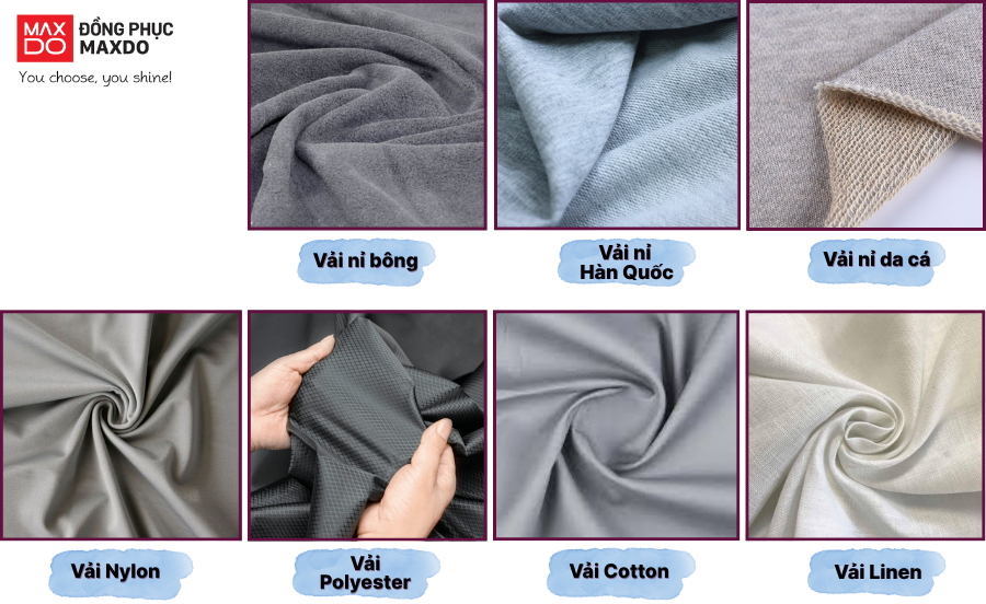 Một số loại vải phổ biến được dùng để may đồng phục áo khoác