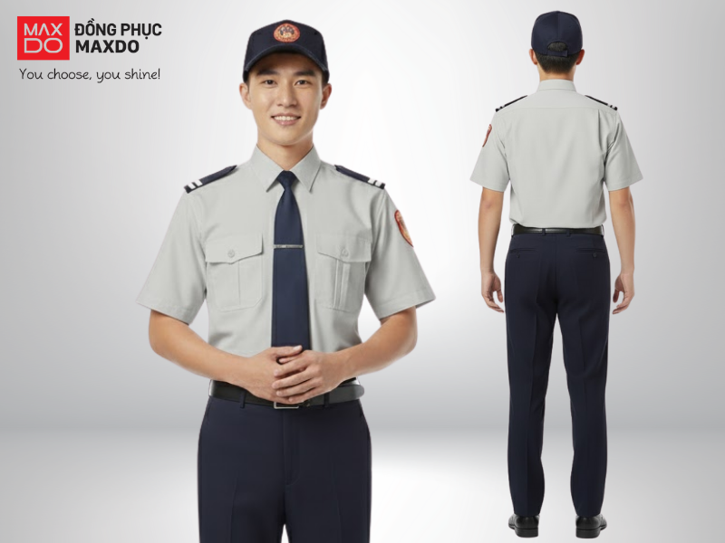 Đồng phục bảo vệ áo màu xám giúp che các vết bẩn, bụi bẩn và mồ hôi tốt hơn các áo có tông màu sáng