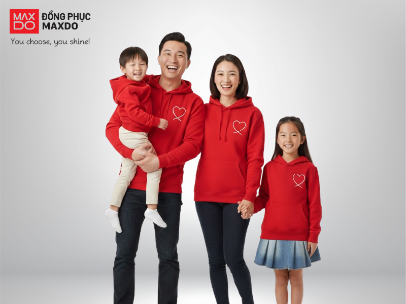 Áo đồng phục gia đình có thiết kế dạng áo Hoodie dành cho mùa thu đông 