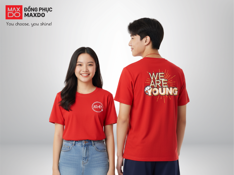 Mẫu áo đồng phục lớp cổ tròn trẻ trung, năng động