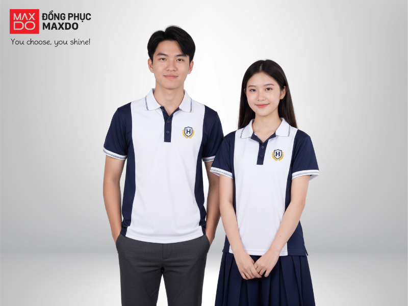 Mẫu áo thun đồng phục học sinh cổ polo dành cho học sinh cấp trung học
