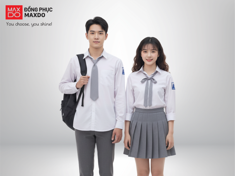 Mẫu đồng phục dành cho học sinh cấp 3 phối áo sơ mi cùng quần tây/chân váy (dành cho nữ)