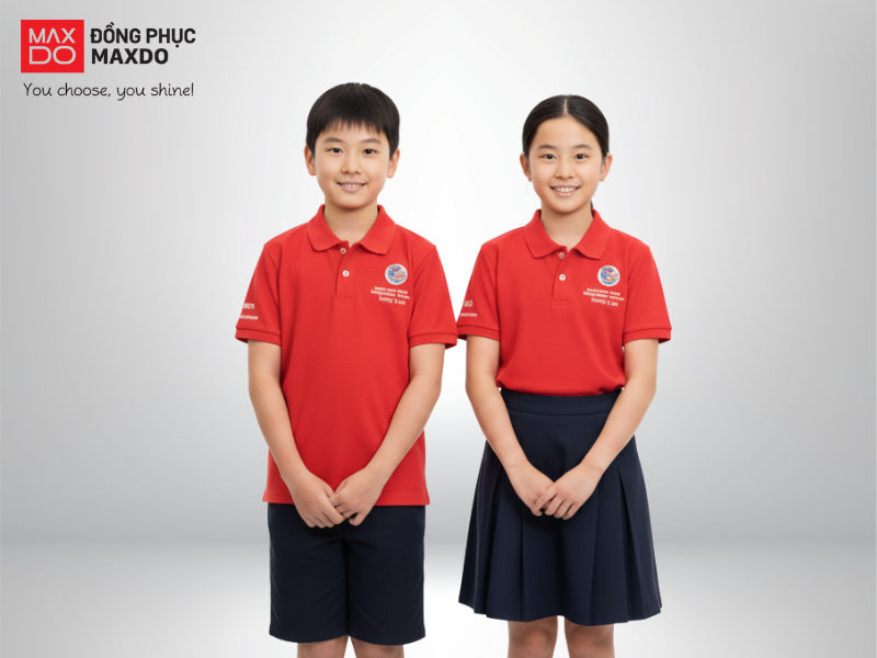 Mẫu áo thun đồng phục học sinh cổ polo dành cho cấp tiểu học