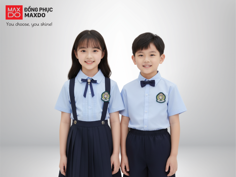 Mẫu áo sơ mi đồng phục học sinh tiểu học