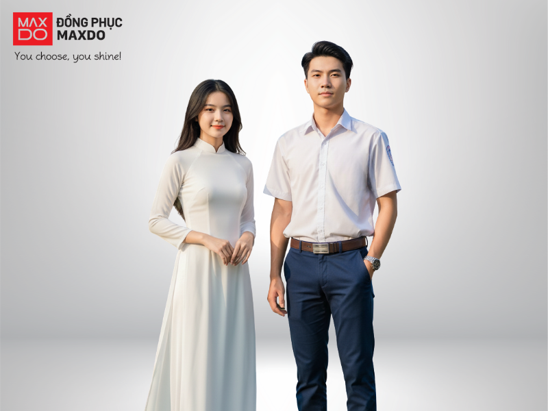 Mẫu đồng phục học sinh cấp 3 truyền thống có thiết kế áo dài dành cho nữ