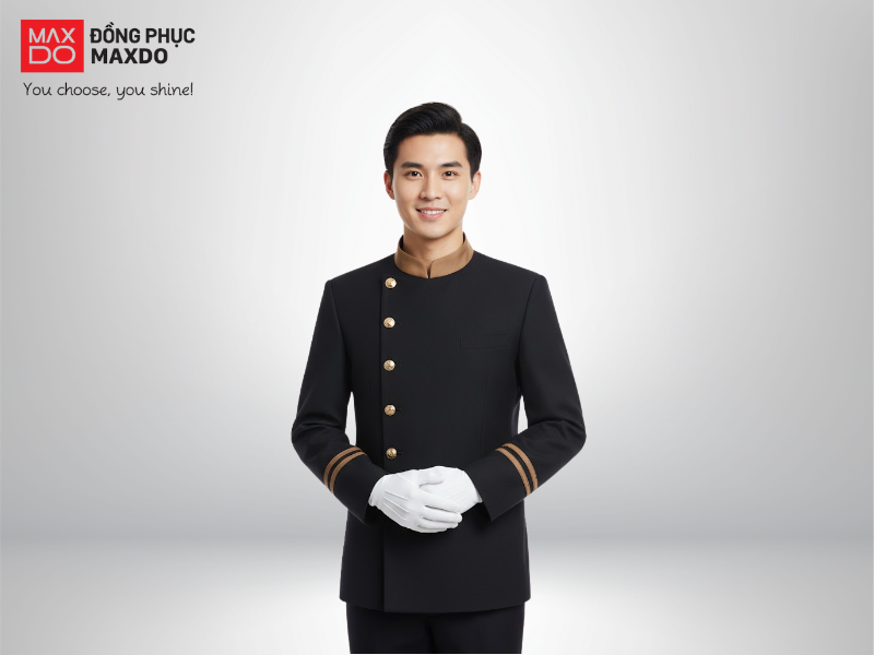 Mẫu đồng phục Bellman được thiết kế theo phong cách hoàng gia dành cho nhà hàng, khách sạn cao cấp