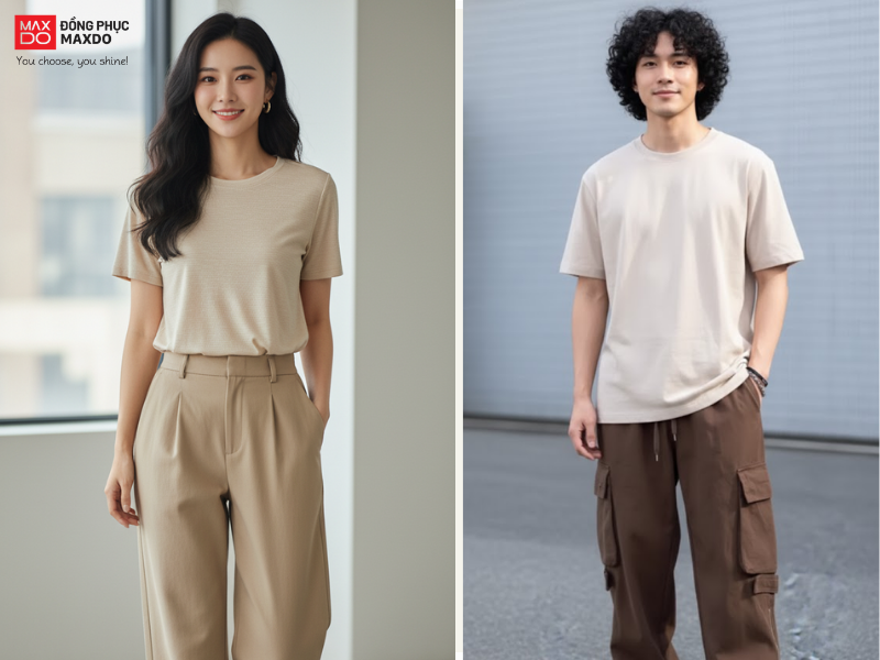 Bạn nên chọn tông màu của quần đậm/nhạt hơn màu áo để tạo điểm nhấn cho bộ trang phục