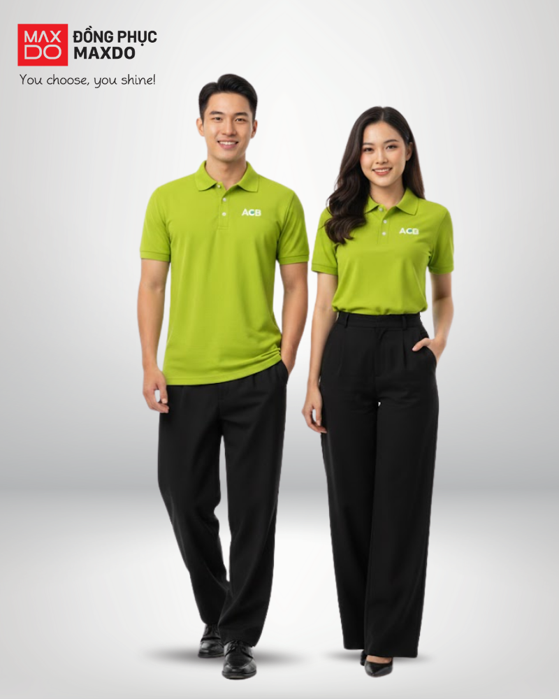Mẫu đồng phục áo thun cổ polo của ngân hàng ACB