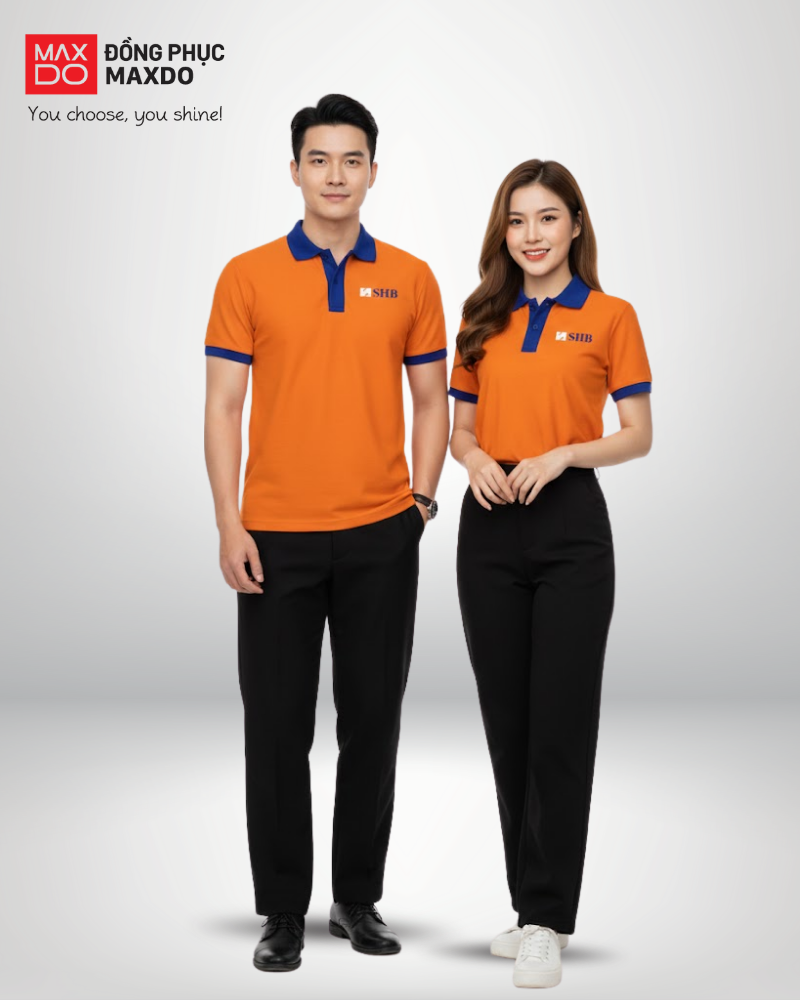 Mẫu đồng phục áo thun cổ polo của ngân hàng SHB