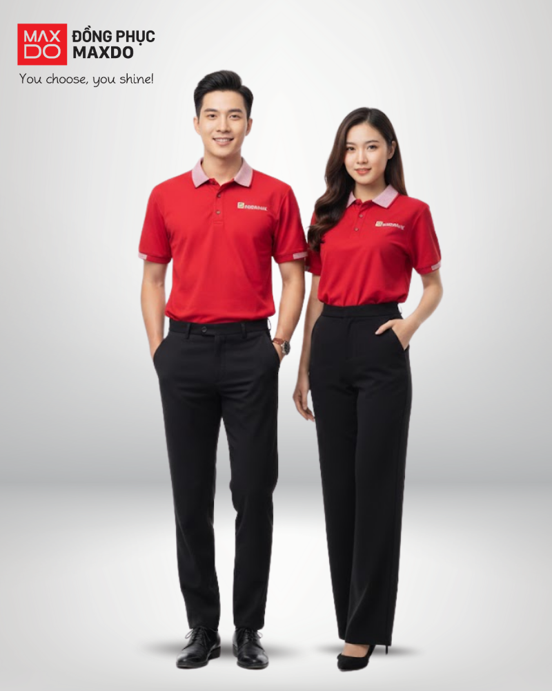 Mẫu đồng phục áo thun cổ polo của ngân hàng Agribank