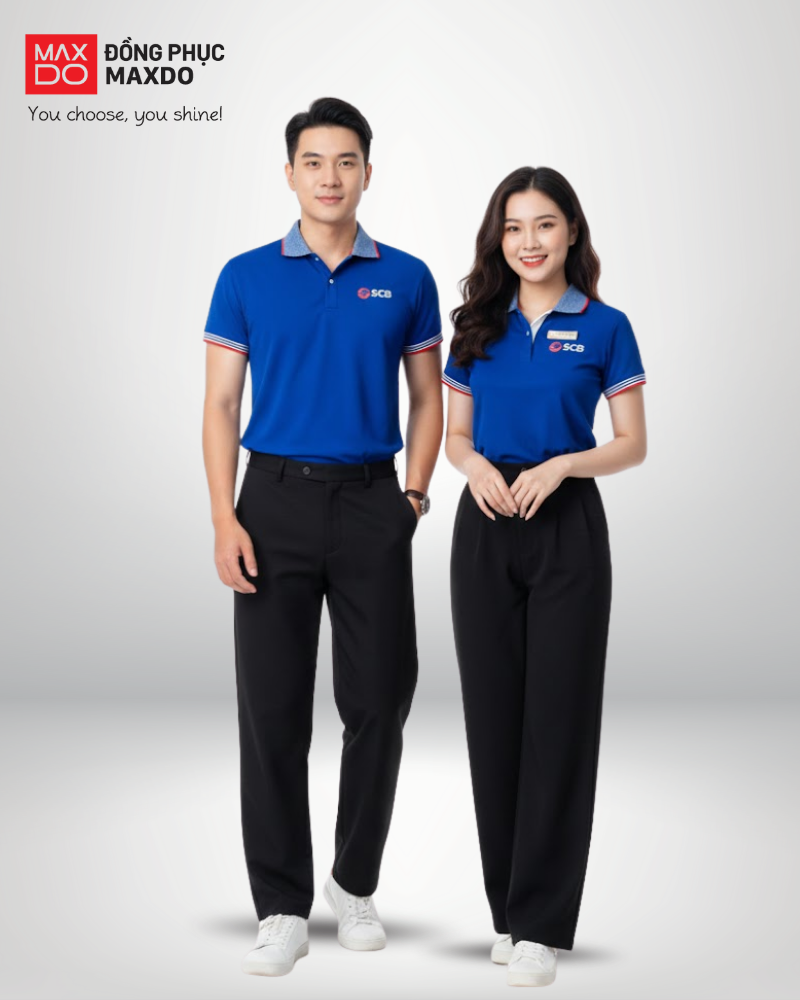 Mẫu đồng phục áo thun cổ polo của ngân hàng SCB