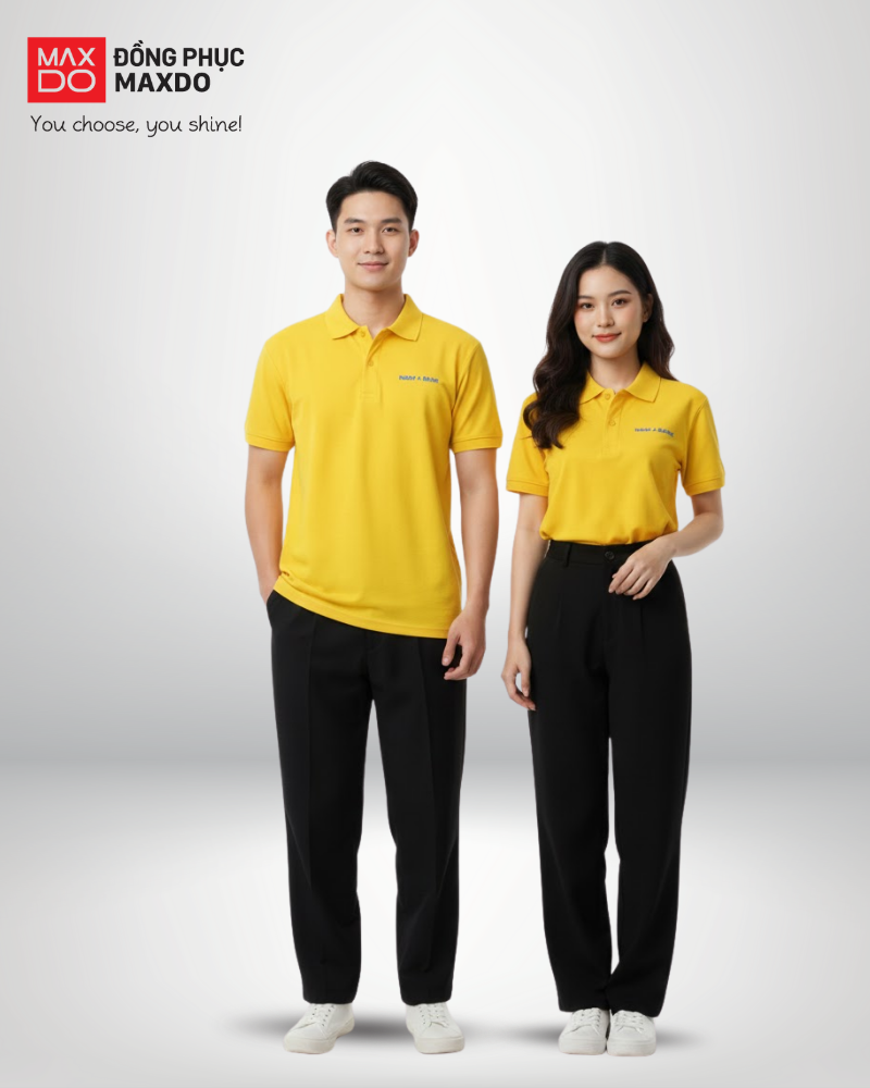 Mẫu đồng phục áo thun cổ polo của ngân hàng Nam Á