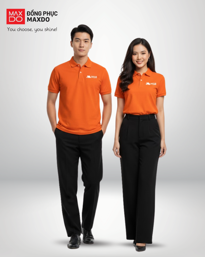 Mẫu đồng phục áo thun cổ polo của ngân hàng MSB