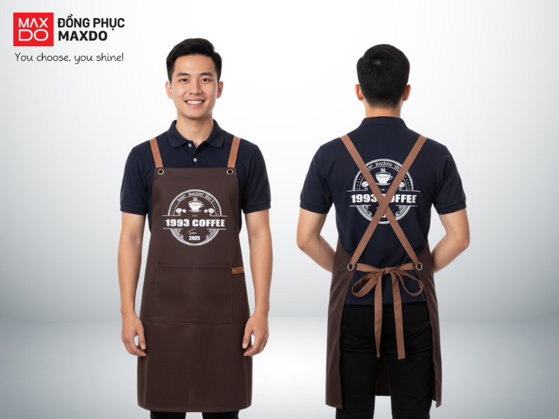 Mẫu đồng phục quán cafe có thiết kế tông màu trung tính
