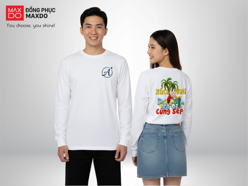 Mẫu đồng phục team building đi biển áo thun tay dài