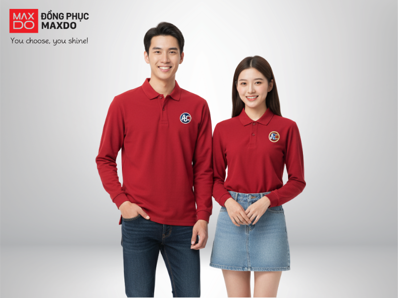 Mẫu đồng phục áo thun tay dài cổ polo phù hợp cho các hoạt động team building có kết hợp trekking