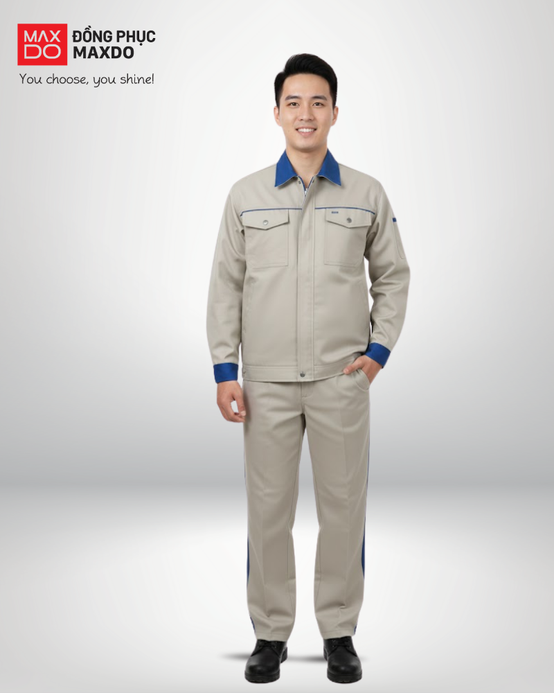Mẫu quần áo bảo hộ dành cho kỹ sư xây dựng màu xám