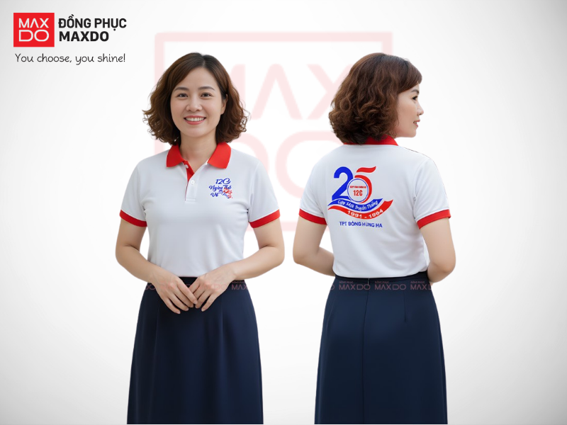 Mẫu áo đồng phục họp lớp kỷ niệm 25 năm ra trường. 