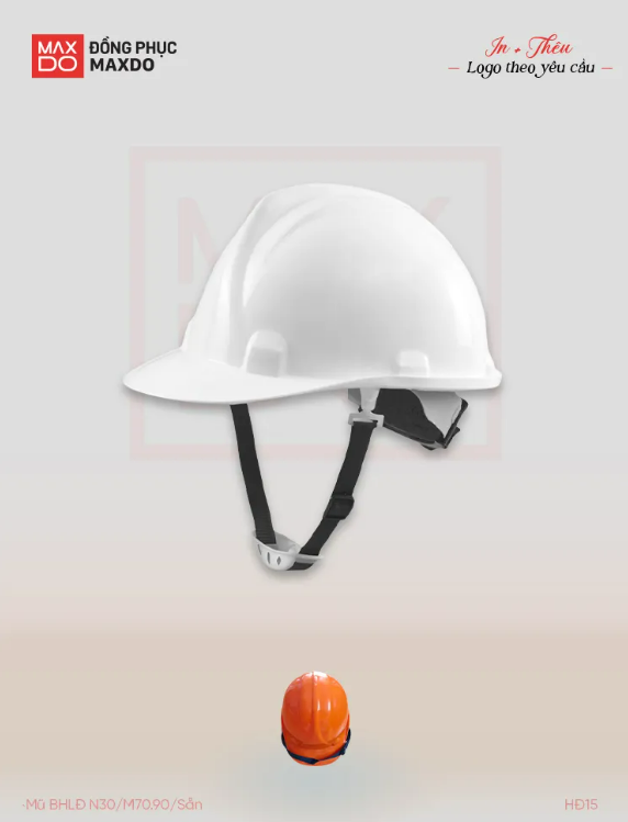 Mũ bảo hộ lao động giá rẻ màu trắng.