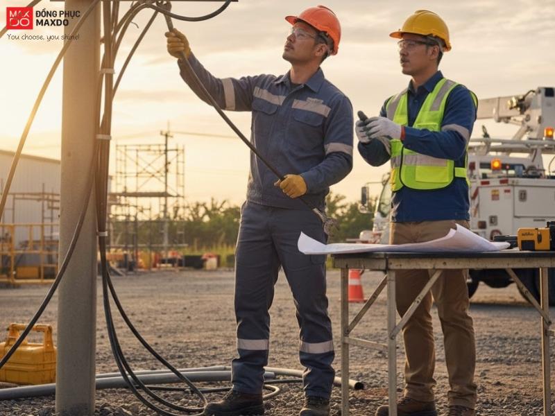 Đồng phục bảo hộ lao động bảo vệ toàn diện cho người lao động.