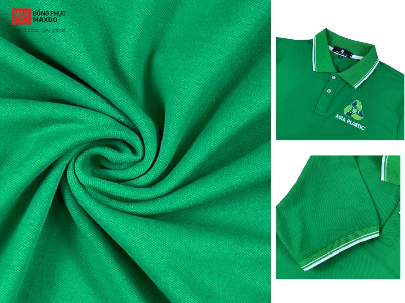 Bề mặt vải của áo thun cá sấu có mắt dệt lớn, chắc chắn, đứng dáng áo.