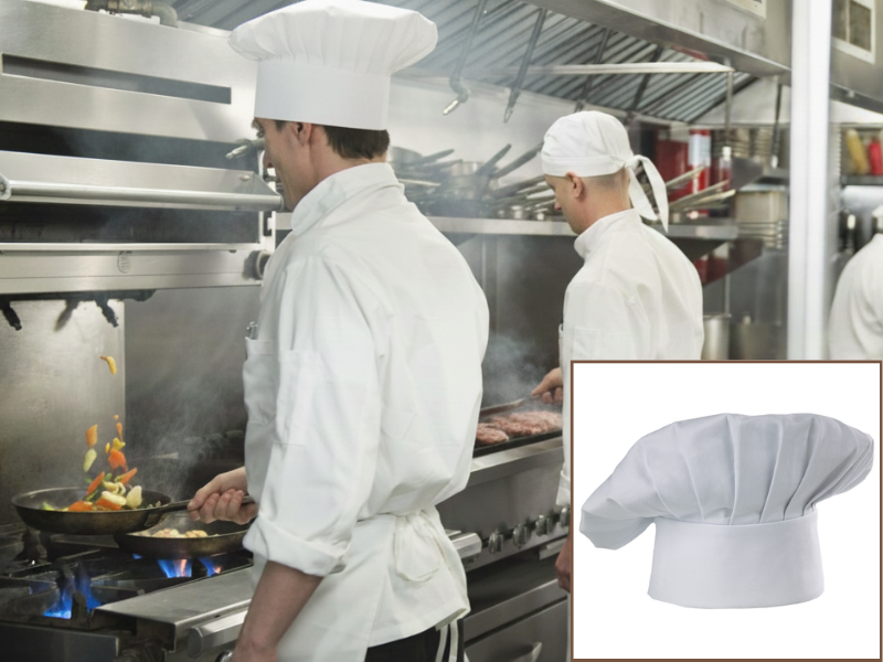 Mũ bếp Flared Toque là một phiên bản cải tiến của mũ Toque truyền thống và thường dành cho đầu bếp chính.